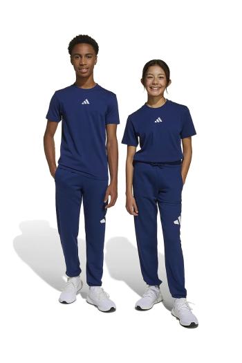 Detské tepláky adidas tmavomodrá farba, s potlačou, JE1398