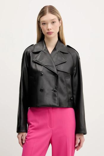 Bunda HUGO čierna farba, prechodná, oversize, 50536434