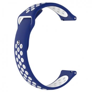 BStrap Silicone Sport remienok na Garmin Vivoactive 3, blue/white (SXI001C0506)