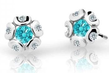 Cutie Jewellery Detské náušnice z bieleho zlata C2178-30-X-2 svetlo zelená