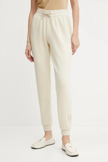 Tepláky Armani Exchange béžová farba, s nášivkou, XW000828 AF13397