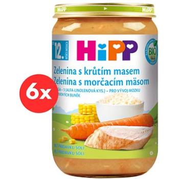 HiPP BIO Zelenina s morčacím mäsom - 6x 220g (4062300447691)