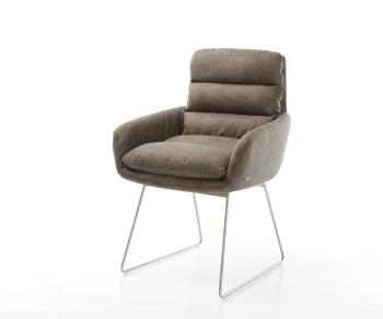 Jedálenská stolička Abelia-Flex s podrúčkami taupe vintage tenká