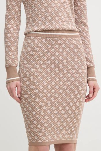 Sukňa Guess LISE béžová farba, mini, puzdrová, W4BD53 Z37K0