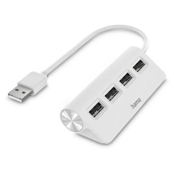 HAMA 200120 USB HUB, 4 PORTY, USB 2.0, 480 MBIT/S, BIELY