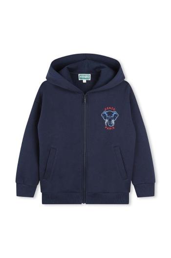 Detská mikina Kenzo Kids tmavomodrá farba, s kapucňou, s potlačou, K60813