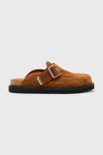 Semišové šľapky AllSaints Randal Mule hnedá farba, M003FC