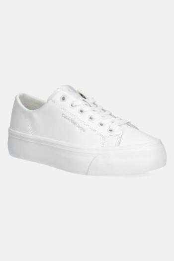 Tenisky Calvin Klein Jeans VULC FLATFORM LOW MG LTH biela farba, YW0YW01771