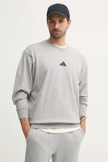 Mikina adidas Feelcozy pánska, šedá farba, melanžová, JE3828