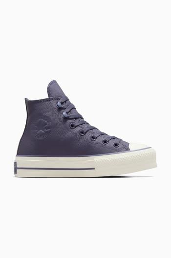 Kožené tenisky Converse Chuck Taylor All Star Lift dámske, fialová farba, A11159C