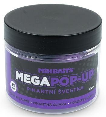 Mikbaits mega plávajúce fluo boilie pikantná slivka 300 ml 25 mm