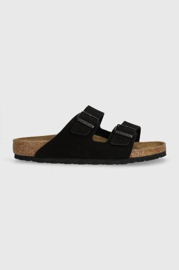 Semišové šľapky Birkenstock Arizona pánske, čierna farba, 1027152