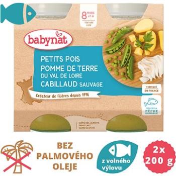 BABYNAT, Hrášok a zemiaky s treskou, 2× 200 g (3288131510538)