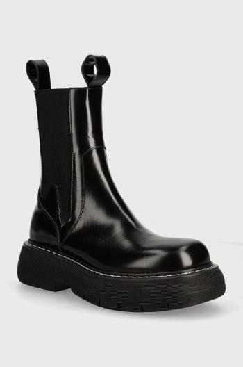 Kožené topánky chelsea MSGM dámske, čierna farba, na platforme, 3741MDS804 629