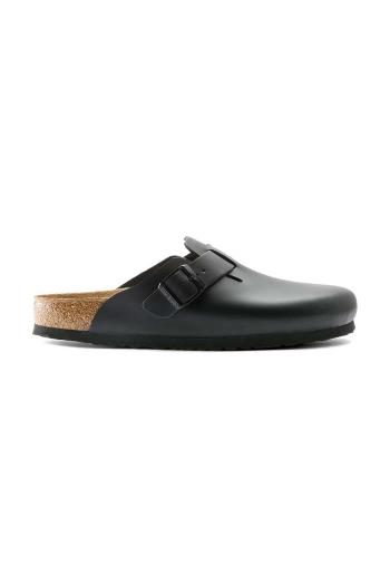 Kožené šľapky Birkenstock Boston dámske, čierna farba, 60193