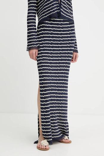 Sukňa Rag & Bone tmavomodrá farba, maxi, puzdrová, WAS25P024UG24