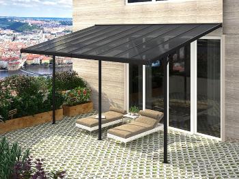 Pergola 557 x 305 cm (čierna + šedý polykarbonát)