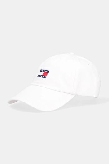 Bavlnená šiltovka Tommy Jeans hnedá farba, s nášivkou, AM0AM12933
