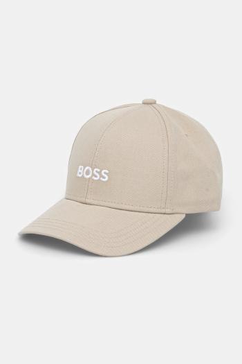 Bavlnená šiltovka BOSS béžová farba, s nášivkou, 50495121