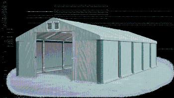 Garážový stan 6x10x3m strecha PVC 560g/m2 boky PVC 500g/m2 konštrukcia ZIMA Šedá Šedá Zelené