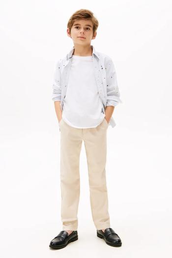 Nohavice Tommy Hilfiger béžová farba, KB0KB09764