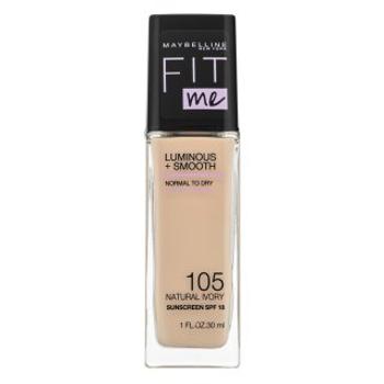 Maybelline Fit Me! Luminous + Smooth Foundation folyékony make-up az egységes és világosabb arcbőrre 105 Natural Ivory 30 ml