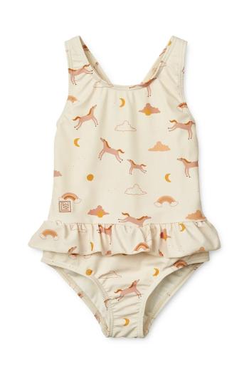 Jednodielne detské plavky Liewood Amara Printed Swimsuit béžová farba, LW19983