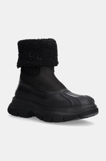 Snehule Karl Lagerfeld LUNA SNOW dámske, čierna farba, na platforme, KL42964