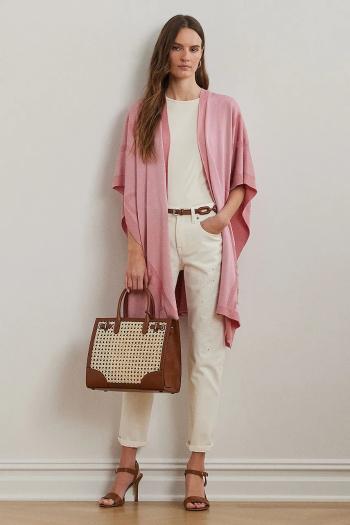 Šál Lauren Ralph Lauren ružová farba, jednofarebná, 454972537