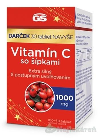 GS Vitamín C 1000 mg so šípkami darček 2024 100+30 tabliet