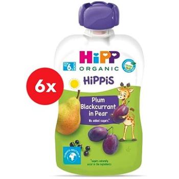 HiPP BIO 100 % ovocie Hruška – Čierna ríbezľa – Slivka 6× 100 g (9062300433781)