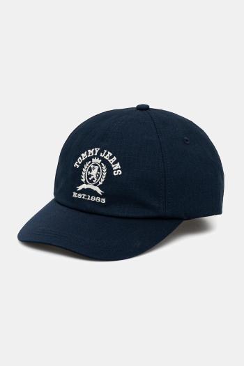 Bavlnená šiltovka Tommy Jeans pánska, tmavomodrá farba, s nášivkou, AM0AM13286