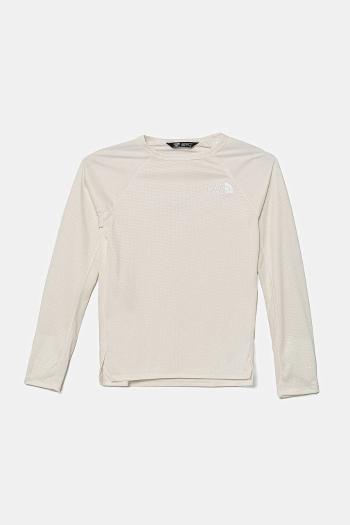 Detské tričko s dlhým rukávom The North Face TEEN SUNRISER L/S TEE béžová farba, s potlačou, NF0A8AN6QLI1