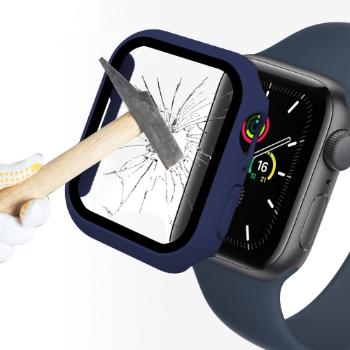 ENKAY Obal s tvrdeným sklom pre Apple Watch 9 / 8 / 7 (41mm) modrý