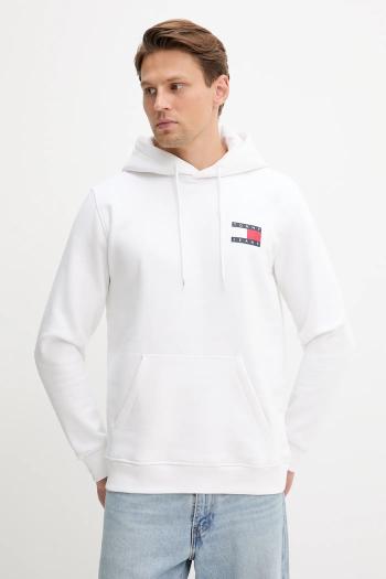 Mikina Tommy Jeans zelená farba, s kapucňou, s nášivkou, DM0DM20738