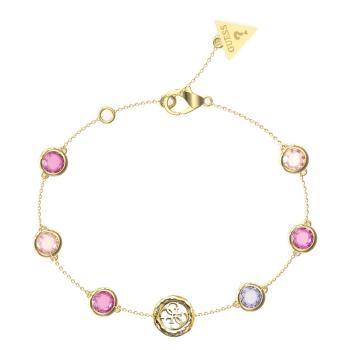 Guess Slušivý pozlátený náramok s farebnými kryštálmi Petra JUBB05099JWYGFC 18,4 cm