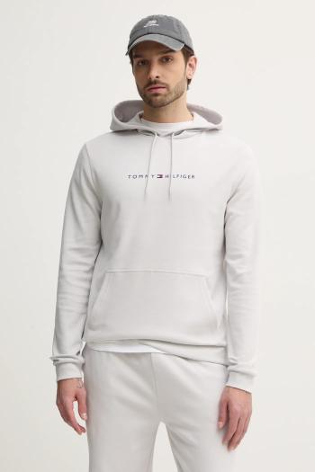 Mikina Tommy Hilfiger pánska, šedá farba, s kapucňou, s nášivkou, UM0UM03506