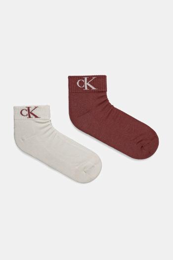 Ponožky Calvin Klein Jeans 2-pak pánske, bordová farba, 701228805