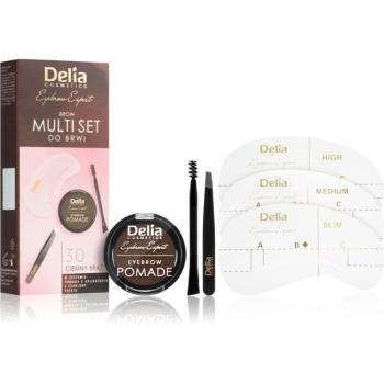 Delia Cosmetics Eyebrow Expert Zest Sada na úpravu obočia odtieň 3.0 Dark Brown 1 ks