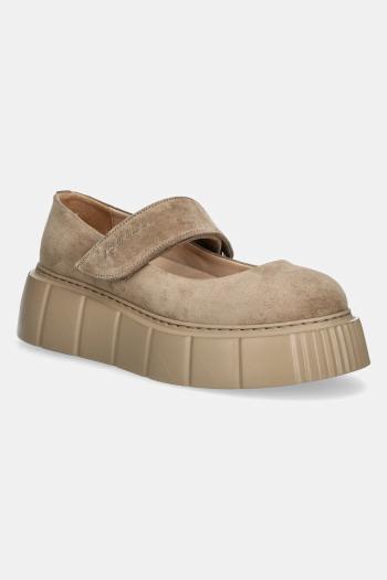 Semišové poltopánky Inuikii Matilda M.J. Suede dámske, béžová farba, na platforme, 1012.005.0021.250 / 30102-058
