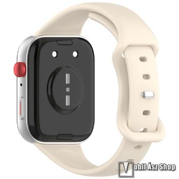 Huawei Watch Fit 4, Fit 4 Pro, Fit 3, Okosóra szíj, Szilikon, Gyorscsat, 120+95mm hosszú, Bézs