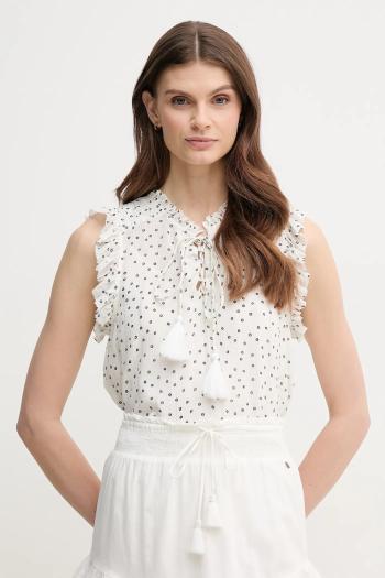 Blúzka Pepe Jeans DEB dámska, béžová farba, vzorovaná, PL304995