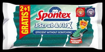 SPONTEX Scrub & Flex, Extra ohybná hubka na riad 3 ks