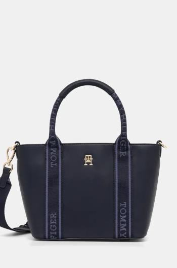Kabelka Tommy Hilfiger tmavomodrá farba, AW0AW17201
