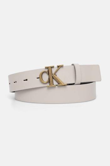 Kožený opasok Calvin Klein Jeans dámsky, šedá farba, K60K612289