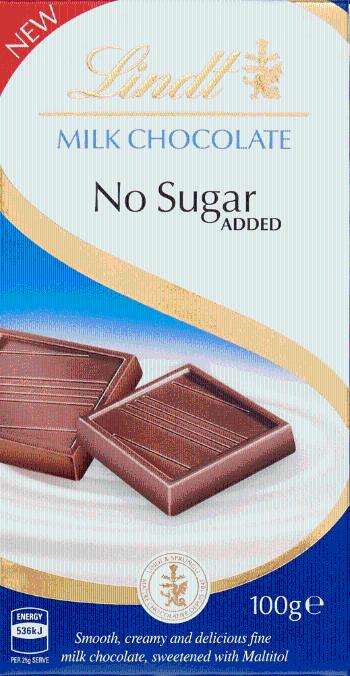 LINDT Mliečna čokoláda bez prídavku cukru 100 g