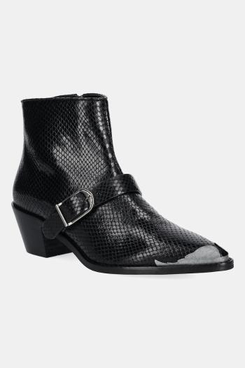 Kožené členkové topánky ZADIG&VOLTAIRE Tylow čierna farba, na podpätku, SWCT02066
