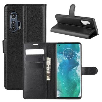 LITCHI Peňaženkový kryt Motorola Edge Plus čierny