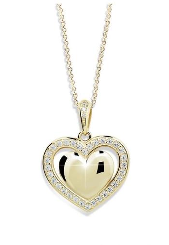 Cutie Jewellery Zlatý prívesok v tvare srdca so zirkónmi Z6305-2405-40-10-X-1