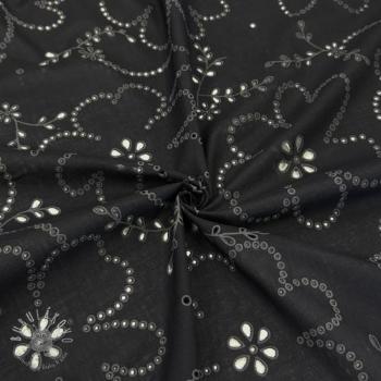 Bavlnená látka VOILE Puffy black
